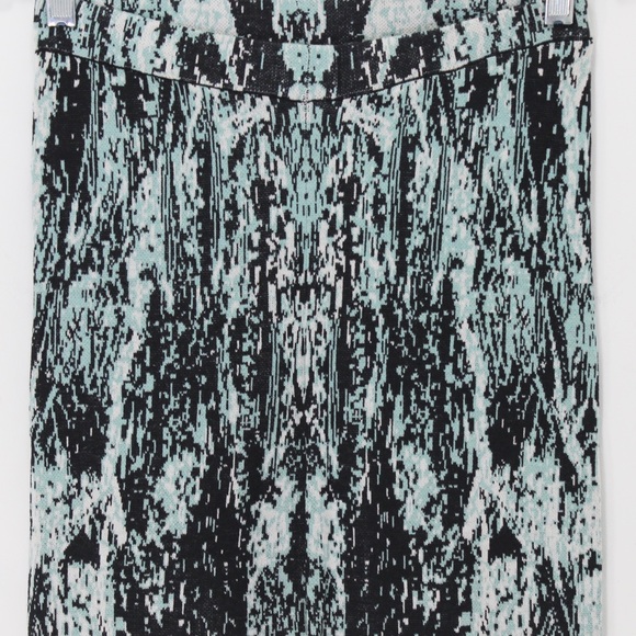 BCBGMAXAZRIA Silk Jacquard Leggings Aqua Cotton Blend Full Length Small S - Picture 11 of 12